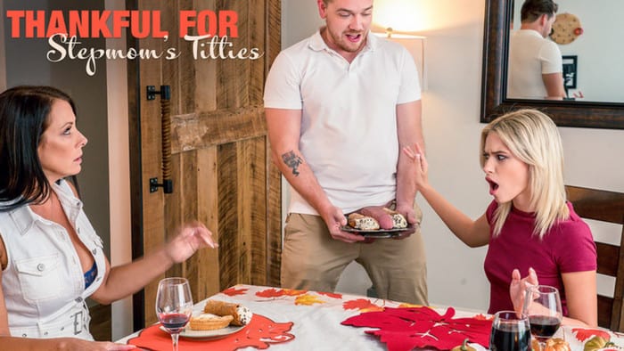Kiara Cole, Reagan Foxx – Thankful For My Moms Titties – MomsTeachSex